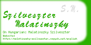 szilveszter malatinszky business card